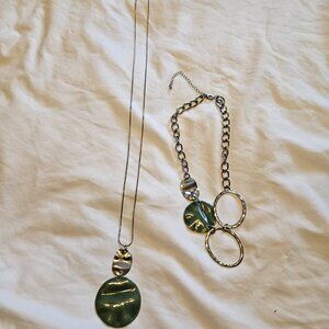 Green Necklaces x 2